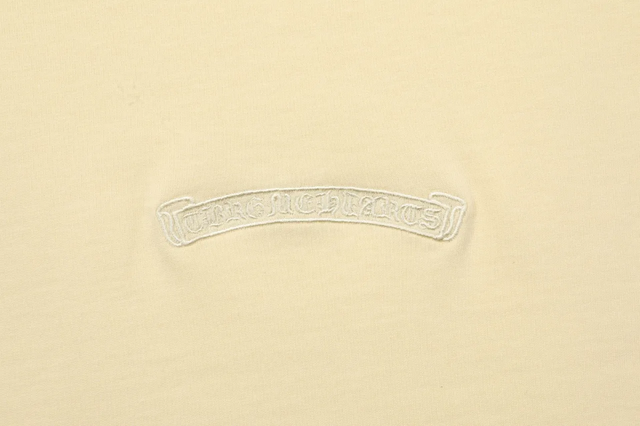 P150 Chrome Hearts Chrome Hearts Embroidered Short Sleeve Size: SMLXL Color: Apricot Gray